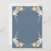Elegant Gold Cross Blue Floral 1st Heilige Communi Kaart (Achterkant)