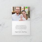 Elegant Gold Cross Eucalyptus Foto Baptisme Bedankkaart (Binnen)