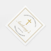 Elegant Gold Cross First Heilige Communist White Servet (Hoek)