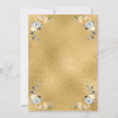 Elegant Gold Cross Floral First Heilige Communie Kaart (Achterkant)