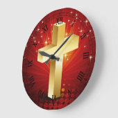 Elegant Gold Cross-kerstkast Grote Klok (Hoek)