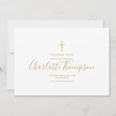 Elegant Gold Cross Memorial Simple Bedankkaart (Voorkant)