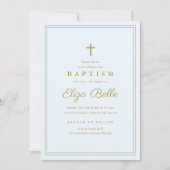 Elegant Gold Cross Religious Baptism & Christening Kaart (Voorkant)