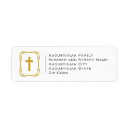 Elegant Gold Cross Return-adres Etiket