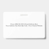 Elegant Gold Cross Water Reflection Church  Badge (Achterkant)