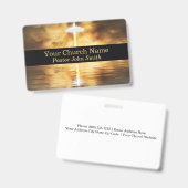 Elegant Gold Cross Water Reflection Church  Badge (Voor- en achterkant)