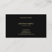 Elegant Gold Cursive Text Modern Simple Black Luxe Visitekaartje (Achterkant)