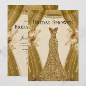 Elegant Gold Curtains Dress Vrijgezellenfeest Kaart (Voorkant / Achterkant)