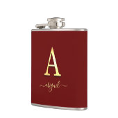 Elegant Gold Custom Monogram A Naam Heupfles (Links)