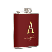 Elegant Gold Custom Monogram A Naam Heupfles (Rechts)