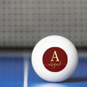 Elegant Gold Custom Monogram A Naam Pingpongbal (Net)