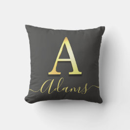 Elegant Gold Custom Monogram A Name Sierkussen