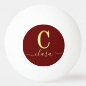 Elegant Gold Custom Monogram C Naam Pingpongbal (Achterkant)
