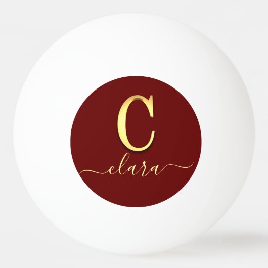 Elegant Gold Custom Monogram C Naam Pingpongbal (Voorkant)