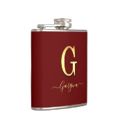 Elegant Gold Custom Monogram G Name Flask Heupfles (Rechts)