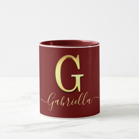 Elegant Gold Custom Monogram G Name Mok (Midden)