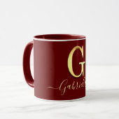 Elegant Gold Custom Monogram G Name Mok (Voorkant links)