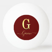 Elegant Gold Custom Monogram G Name Pingpongbal (Achterkant)