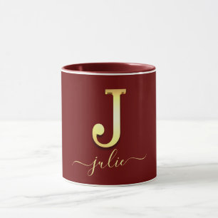 Elegant Gold Custom Monogram J Naam Mok