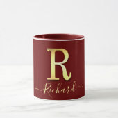 Elegant Gold Custom Monogram R Name Mok (Midden)