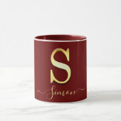 Elegant Gold Custom Monogram S Name Mok (Midden)