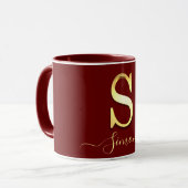Elegant Gold Custom Monogram S Name Mok (Voorkant links)