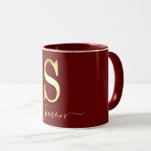 Elegant Gold Custom Monogram S Name Mok (Voorkant rechts)