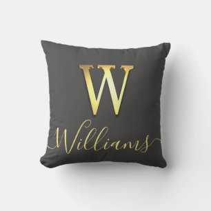 Elegant Gold Custom Monogram W Name Sierkussen