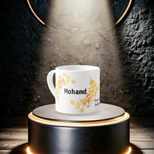 Elegant Gold Custom Name Personalized Espresso Cup Kop