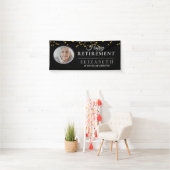 Elegant Gold Custom Photo Retirement Party Banner (Insitu)