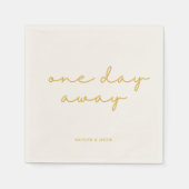 Elegant Gold Custom Rehearings Een dag verder Servet (Voorkant)