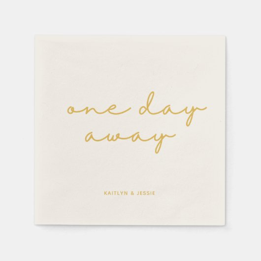 Elegant Gold Custom Rehearings Een dag verder Servet (Voorkant)