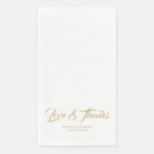 Elegant Gold custom script Love & Bedankt bruiloft Servet (Voorkant)