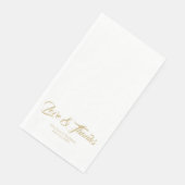 Elegant Gold custom script Love & Bedankt bruiloft Servet (Hoek)