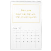 Elegant Gold Cute Quote Calendar 2026 Kalender (Feb 2026)