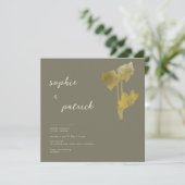 Elegant Gold Daffodils Modern Spring Wedding Kaart (Staand voorkant)
