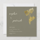 Elegant Gold Daffodils Modern Spring Wedding Kaart (Voorkant)