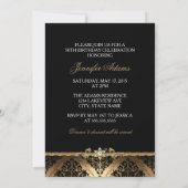 Elegant Gold Damask 50 en Fabulous Invite Kaart (Achterkant)
