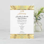 Elegant Gold damask 50 jaar bruiloft Kaart (Staand voorkant)