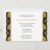 Elegant Gold Damask 50th Wedding Jubileum Kaart (Achterkant)