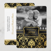 Elegant Gold Damask 50th Wedding Jubileum Kaart (Voorkant / Achterkant)