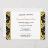 Elegant Gold Damask 50th Wedding Jubileum Kaart (Achterkant)