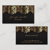 Elegant Gold Damask Black Sjabloon Visitekaartje (Voorkant / Achterkant)