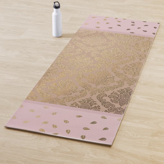 Elegant Gold Damask Gold Leaf Yogamat (In situ)