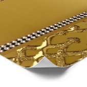 Elegant Gold Damask in reliëf Poster (Hoek)