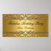 Elegant Gold Damask in reliëf Poster (Voorkant)