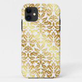 Elegant Gold Damask iPhone Case (Achterkant)