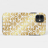 Elegant Gold Damask iPhone Case (Achterkant (horizontaal))