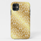 Elegant Gold Damask iPhone Case (Achterkant)