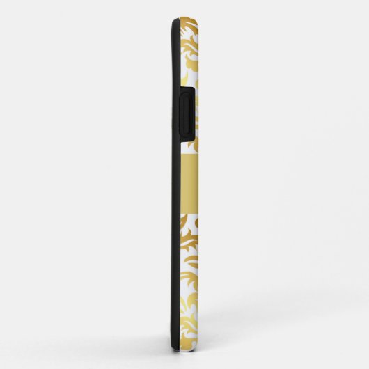 Elegant Gold Damask Monogram iPhone Case (Achterkant/rechts)